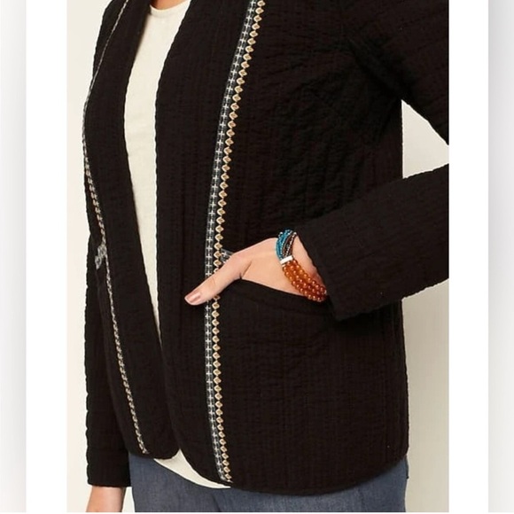 Pure Jill x J.Jill Seersucker Quilted Barn Coat Jacket XL - Picture 3 of 14